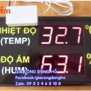 Đồng hồ led bệnh viện 38 dong ho bang led do nhiet do do am