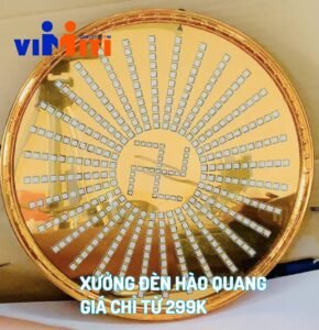 Địa chỉ bán đèn thờ trang trí hào quang đẹp nhất 28 den hao quang full color 30cm chu van gia tot
