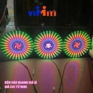 Đèn thờ led hào quang chữ vạn 11 mau den led hao quang vong tron