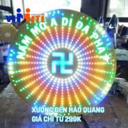 Đèn thờ trang trí hào quang thờ phật 17 xuong lam den hao quang