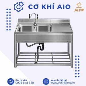 Gia công inox quận 6 4 ban inox 2 chau rua